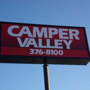 Camper Valley Hoarding with phone number